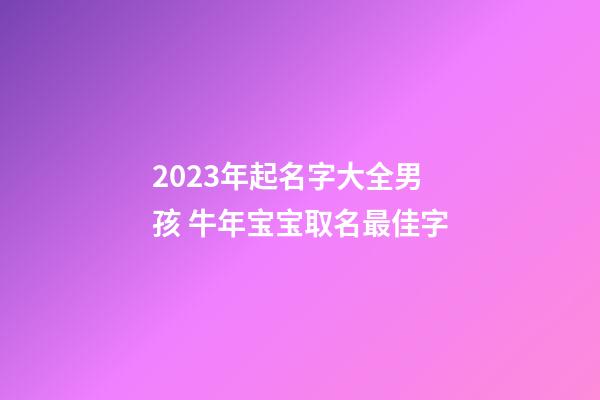 2023年起名字大全男孩 牛年宝宝取名最佳字